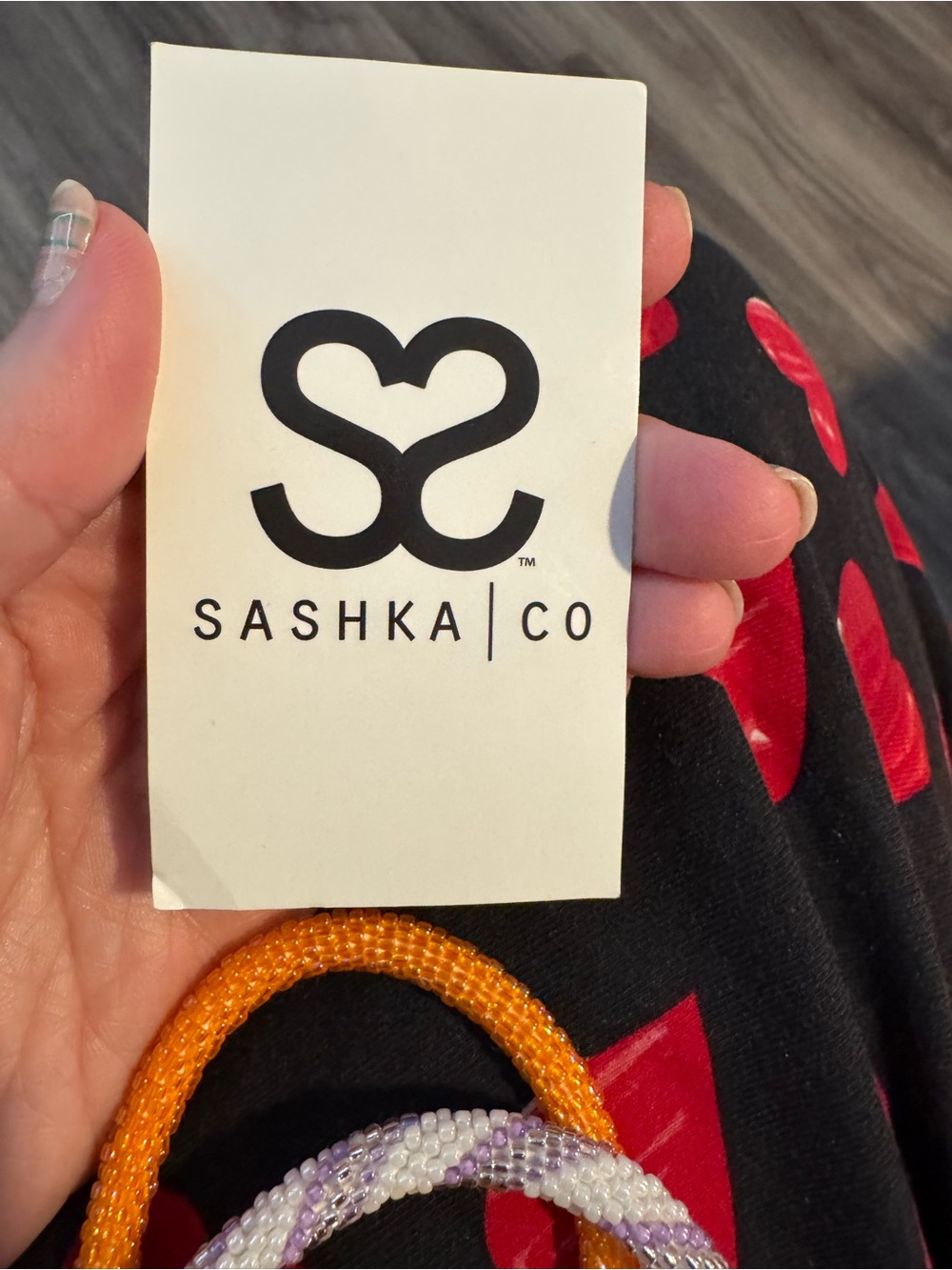 Hand-Crocheted Beaded Bracelets in Orange  by SASA - Picture 3 of 3